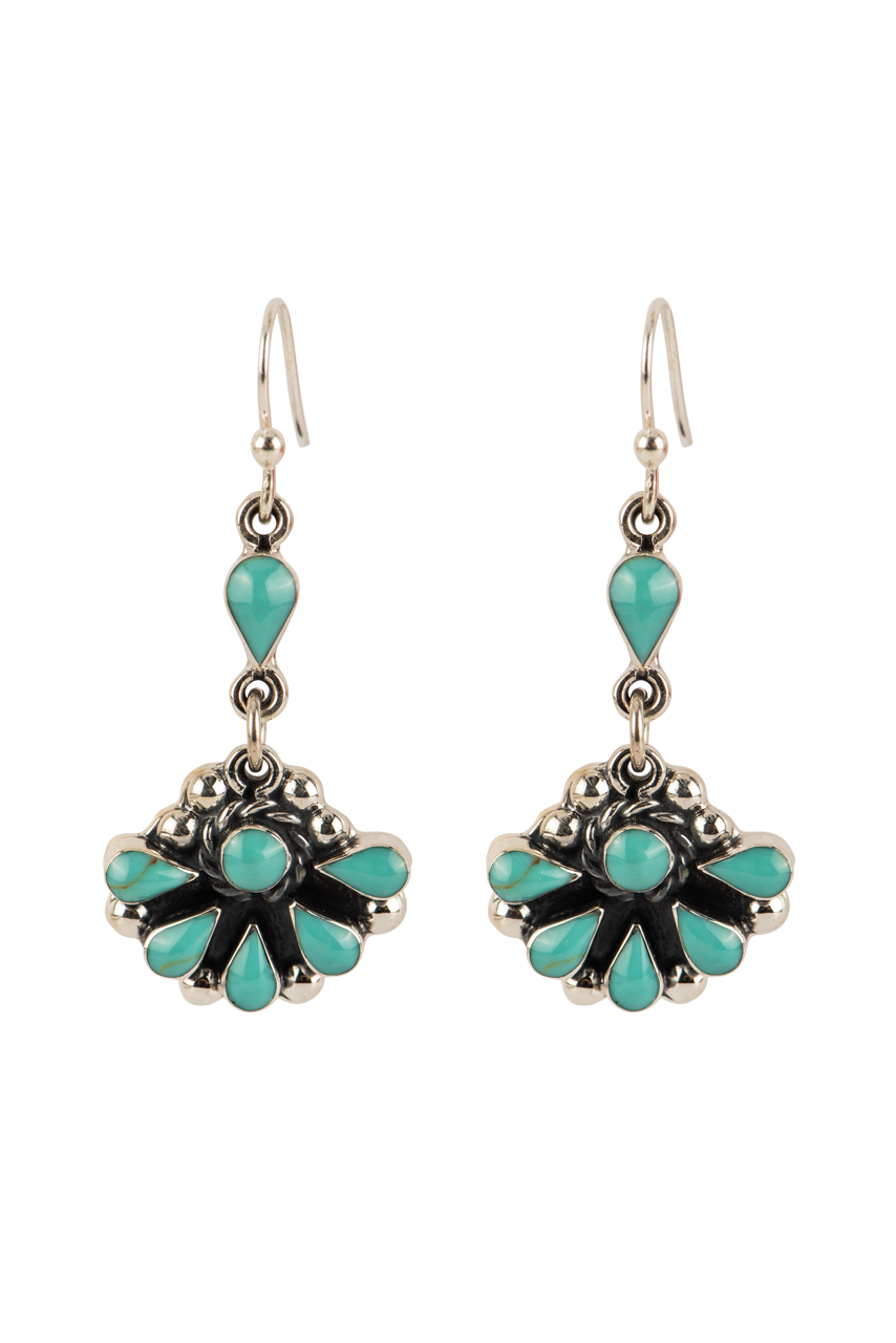 Paige Wallace Turquoise Fan Earrings