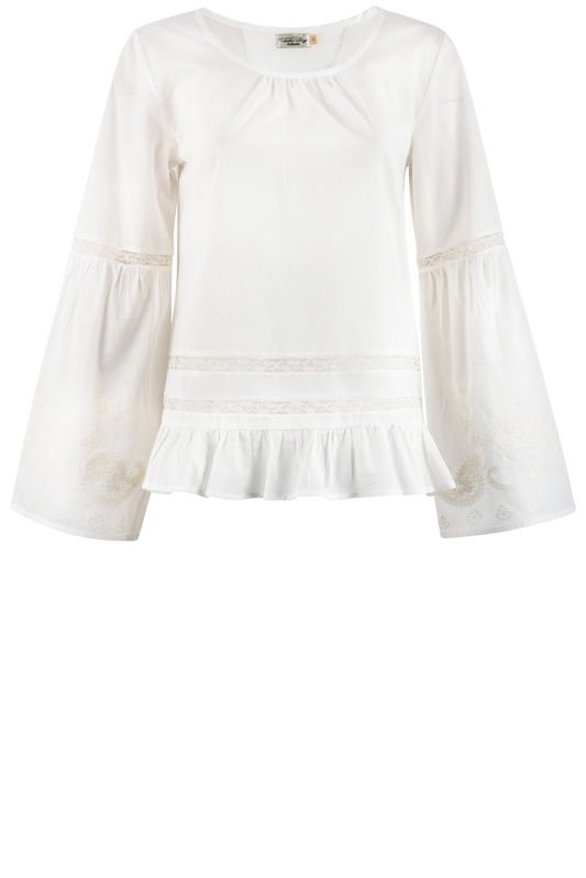 Tasha Polizzi White Cotton Voile Top