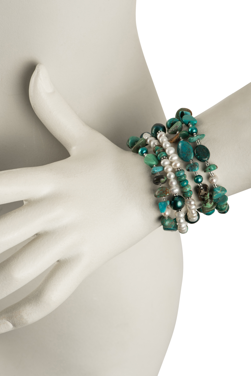 Paige Wallace Mixed Pearl & Turquoise Bracelet