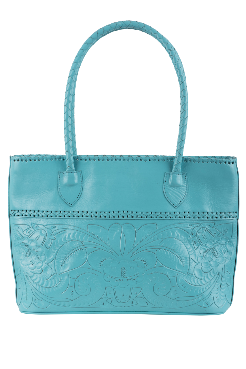 Raffia Faux Tusk Turquoise Purse Hand Bag by Leyla - Ruby Lane