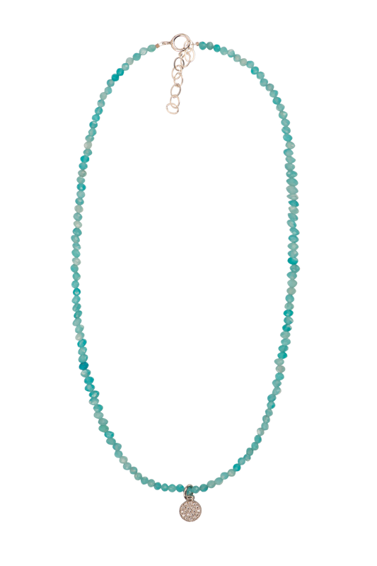 Brown Eyed Girl Amazonite Beaded Necklace