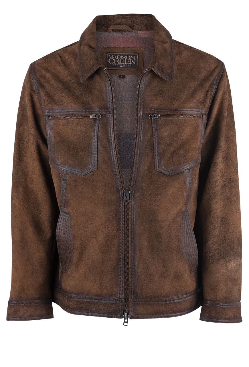 Madison Creek Distressed Brown Jungle Suede Steamboat Jacket