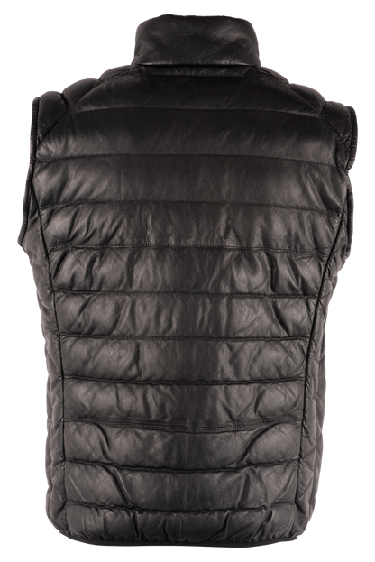 Scully Ribbed Black Lamb Leather Vest
