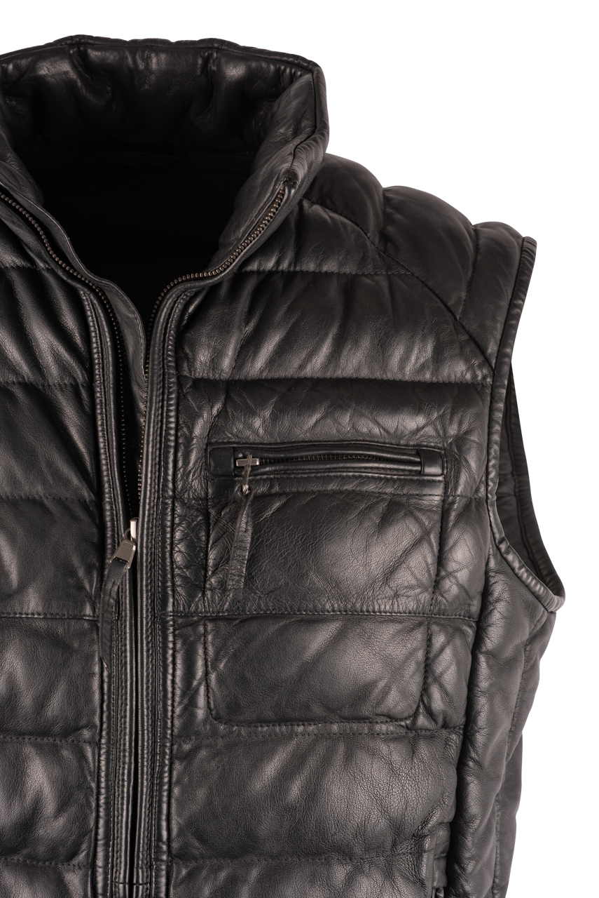 最新限定商品販壳 999919 LEATHER FISHING VEST BLACK www.joseph