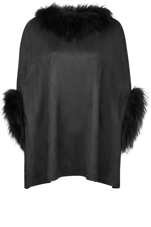 Dolce Cabo Raccoon Suede Poncho Top