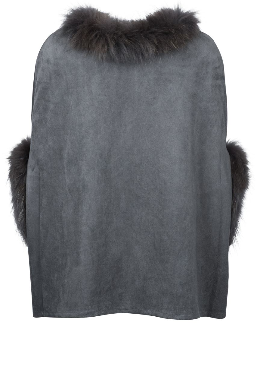 Dolce Cabo Raccoon Suede Poncho Top