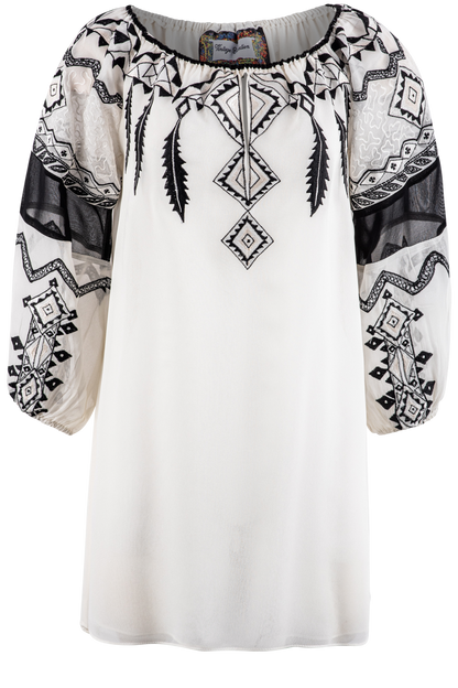 Vintage Collection Black & White Embroidered Tunic