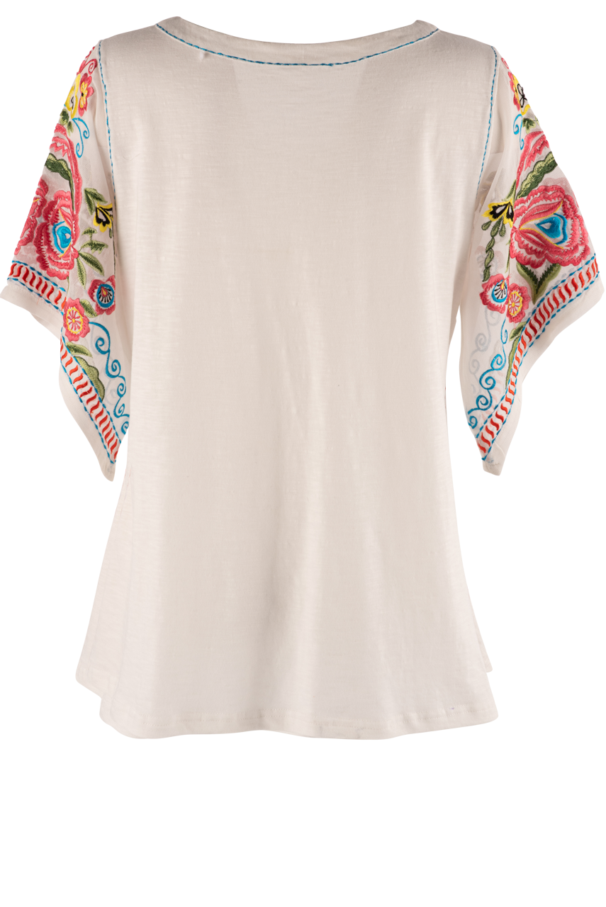 Vintage Collection White Jackson Top with Chiffon Sleeves