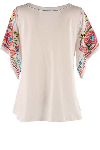 Vintage Collection White Jackson Top with Chiffon Sleeves