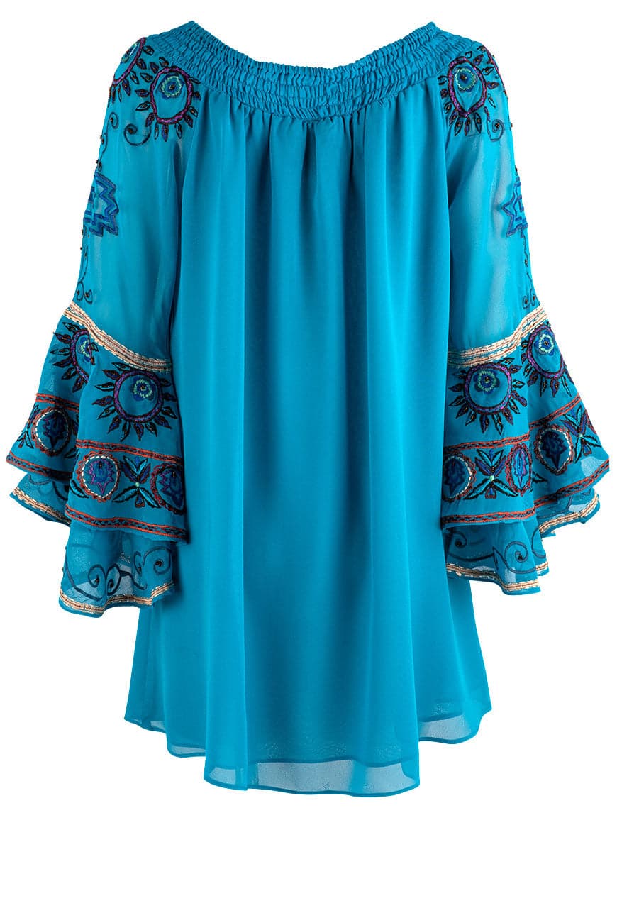 Vintage Collection Turquoise Sophia Off Shoulder Tunic
