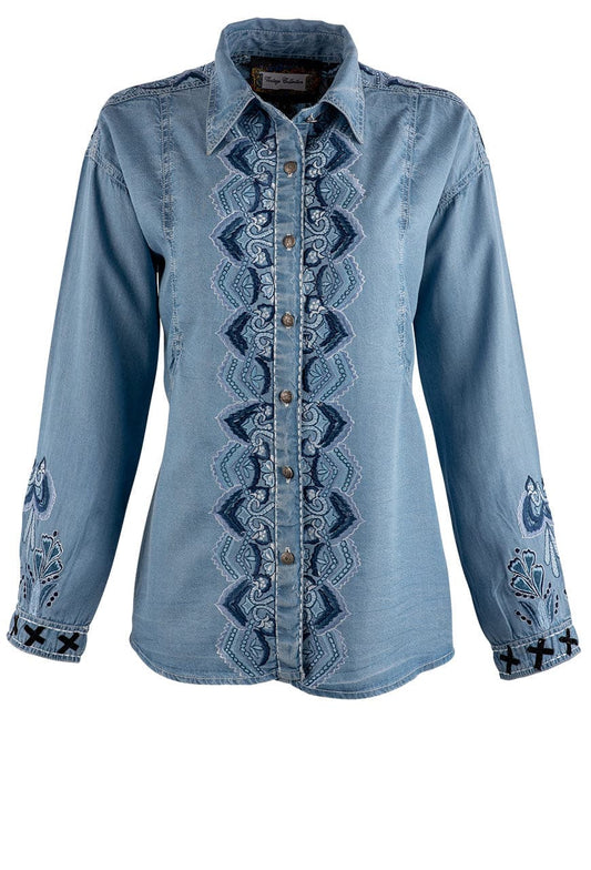 Vintage Collection Denim Buddy Embroidered Tencel Shirt