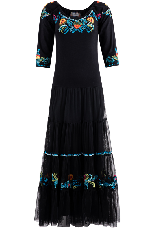 Vintage Collection Black Embroidered Dress