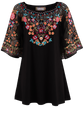 Vintage Collection Floral Black Western Tunic