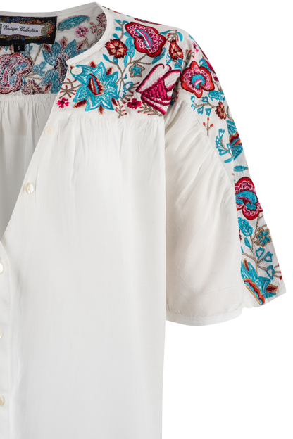 Vintage Collection Short Sleeve Embroidered Top