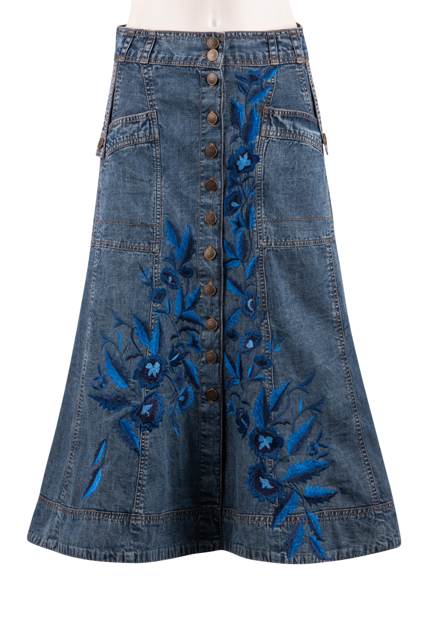 Vintage Collection Embroidered Denim Skirt