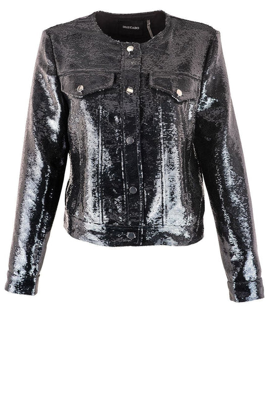 Dolce Cabo Sequin Denim Jacket - Midnight