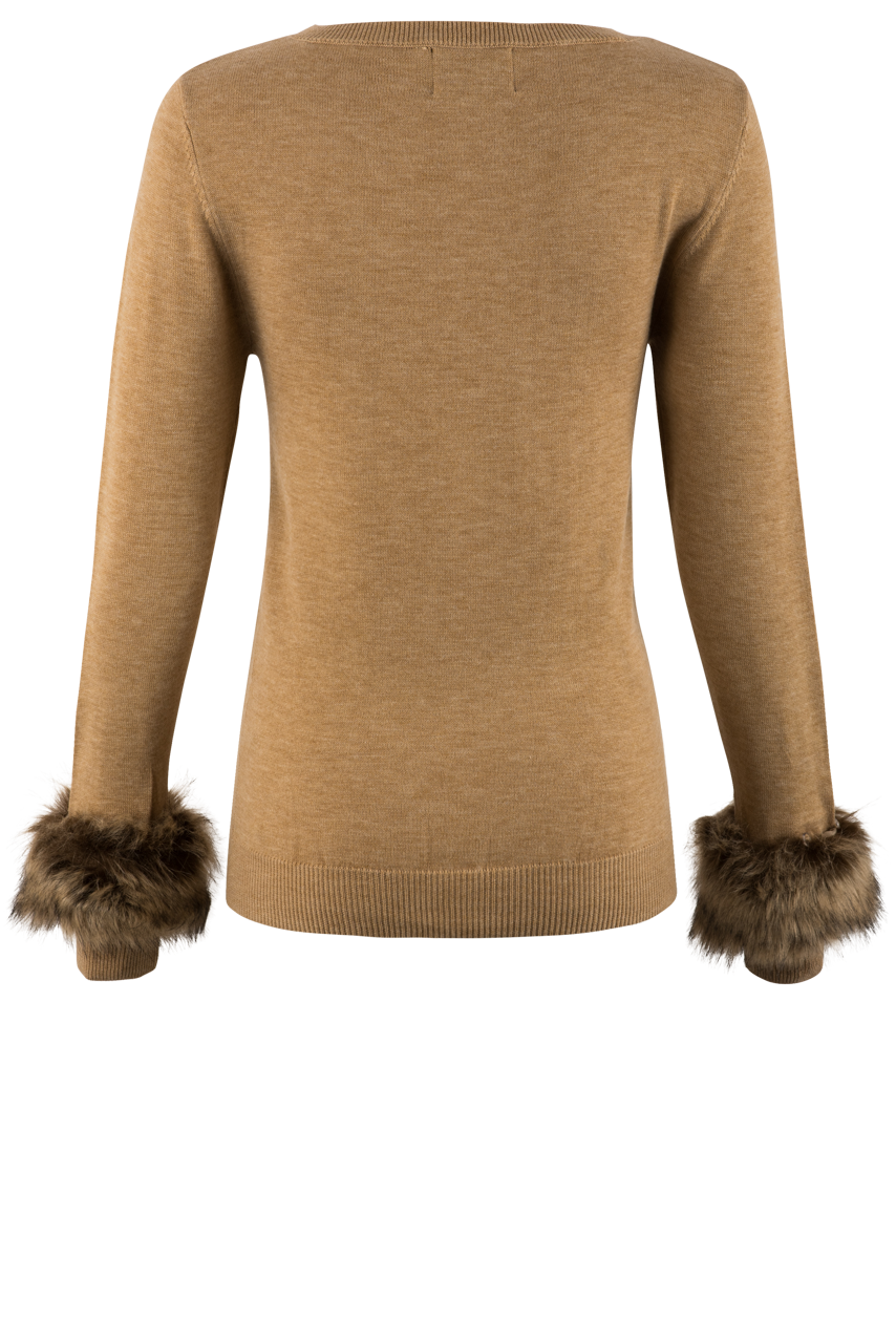 Dolce Cabo Faux Fur Knit Pullover