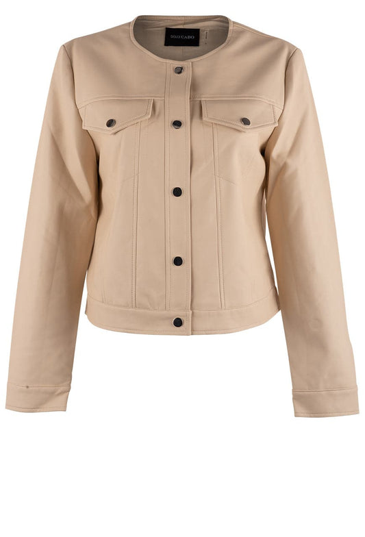 Dolce Cabo Faux Leather Jacket - Cream