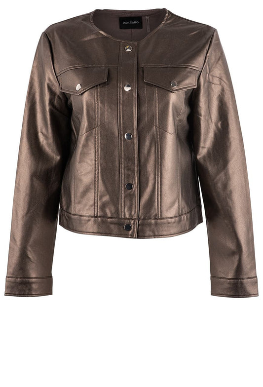 Dolce Cabo Faux Leather Jacket - Gun Metal