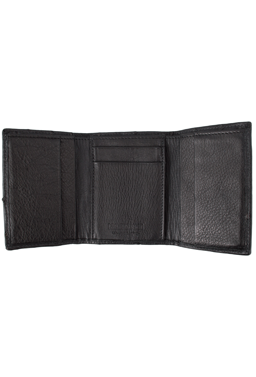 Lucchese Black Bifold Ostrich Wallets