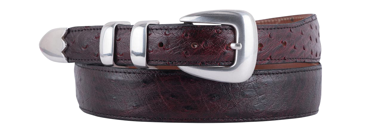 Chacon 1.25" Smooth Ostrich Tapered Belt