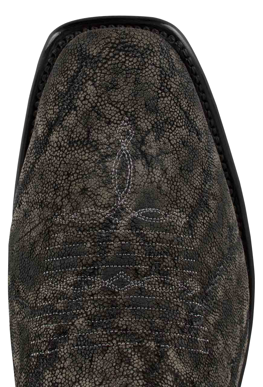 Rios of Mercedes Men's Safari Gray Elephant Cowboy Boots - Granite