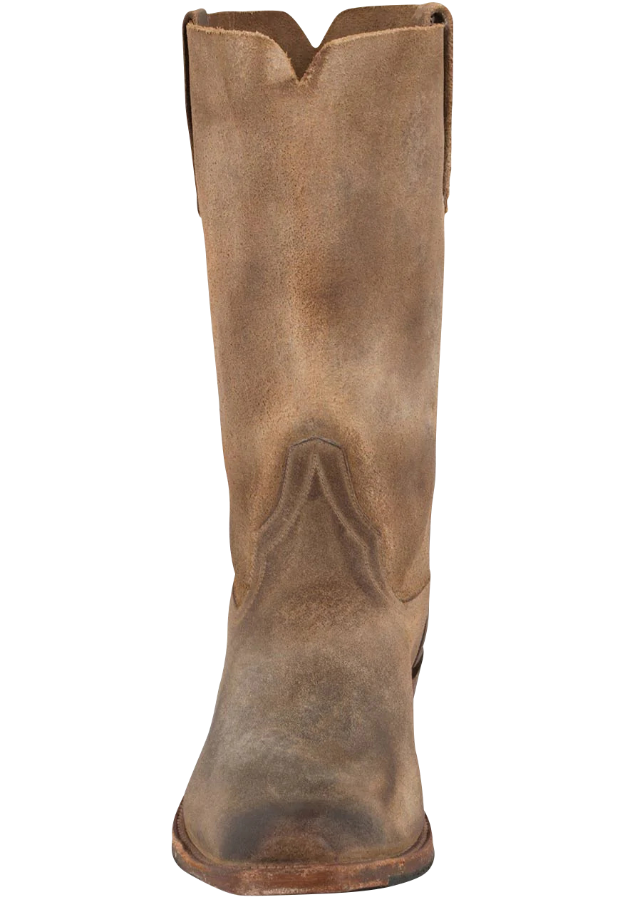 Rios of Mercedes Men's Cowhide Suede Cowboy Boots - Distressed Sahara