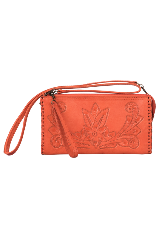 Hide and Chic Carolina Small Clutch Bag - Orange