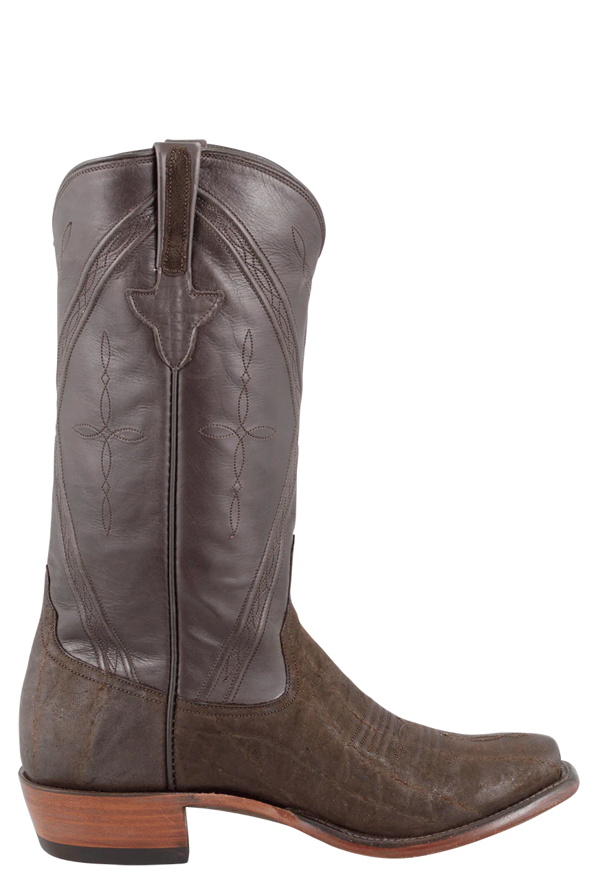 Pinto Ranch Booths Rios of Mercedes Men's Chocolate Sueded Elephant Cowboy Boots | Pinto Ranch
