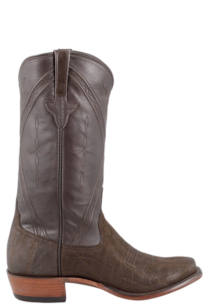 Rios of Mercedes Men's Sueded Elephant Cowboy Boots - Chocolate