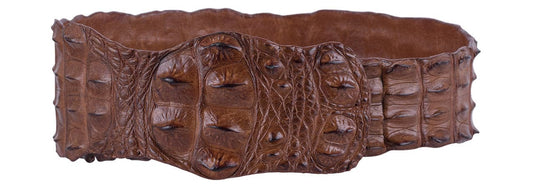 Kulu Cognac Crocodile Fashion Belt - Large