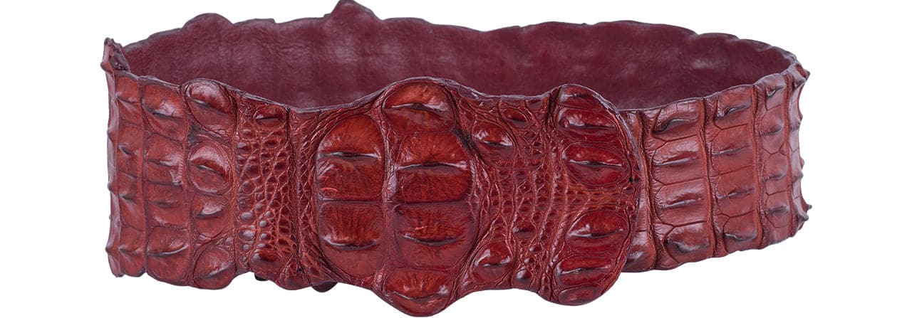 Kulu Red Crocodile Fashion Belt - Small