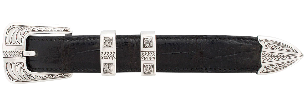 Chacon Arrow Feathered Engraved 1" Buckle Set