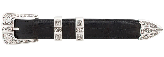 Chacon Arrow Feathered Engraved 1" Buckle Set