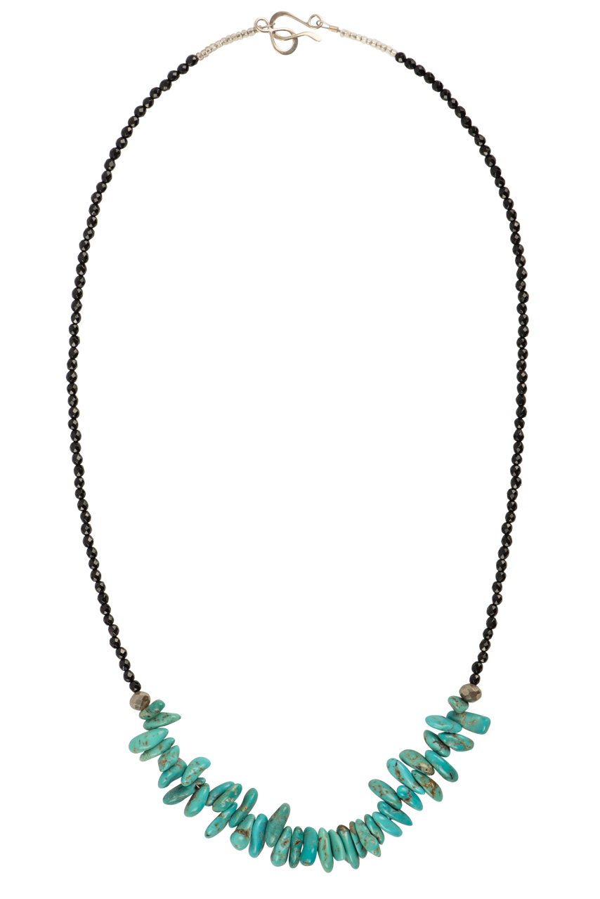 Ann Vlach Onyx Bead & Turquoise Necklace