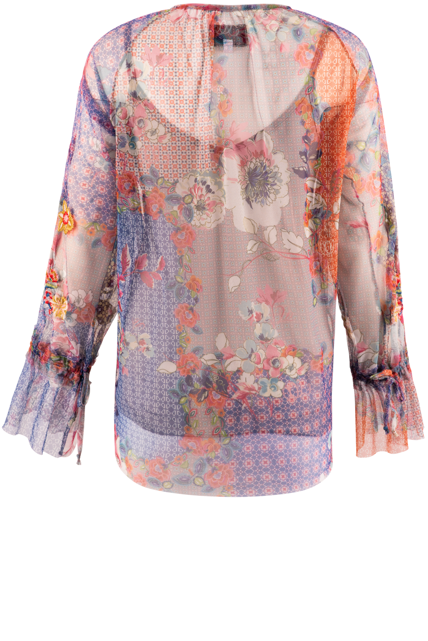 Johnny Was Mesh Western Blouse Pinto Ranch