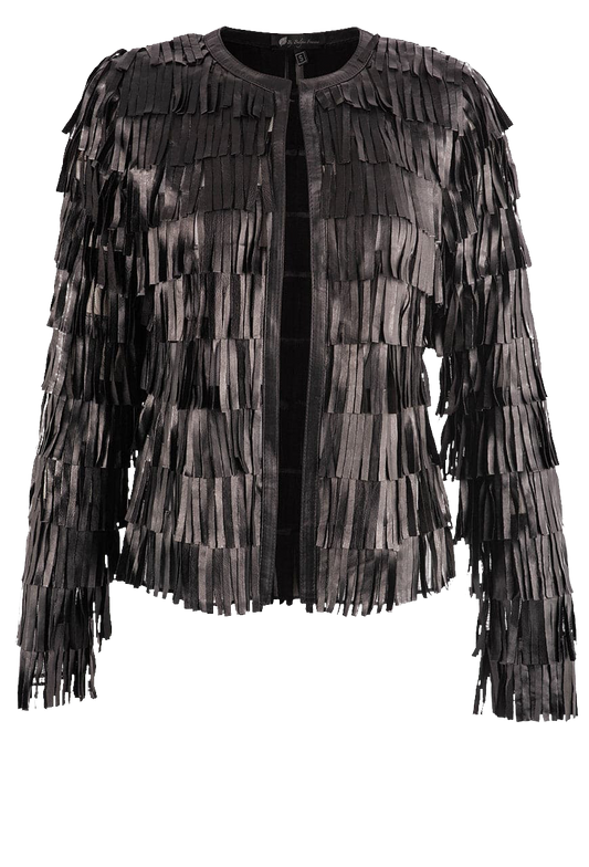 Belgin Francis Black Fringe Jacket