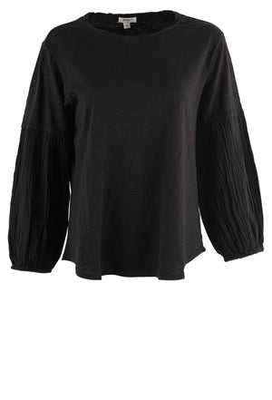 Dylan Black Gauze Sleeve Tee