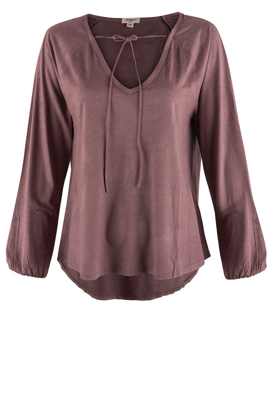 Dylan Luxe Suede V-Neck - Berry Blush
