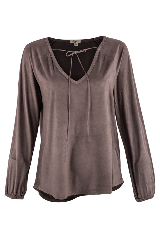 Dylan Gray Luxe Suede V-Neck Top