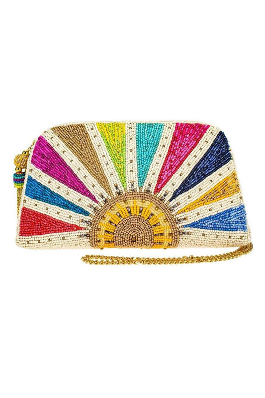 Mary Frances Rise and Shine Beaded Crossbody Clutch