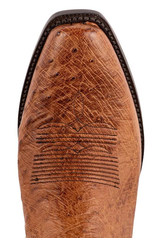 Black Jack Men's Burnished Cigar Smooth Ostrich Cowboy Boots Pinto Ranch