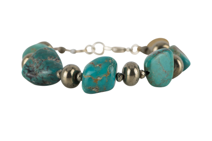 Breathe Deep Chunky Turquoise & Pyrite Bracelet