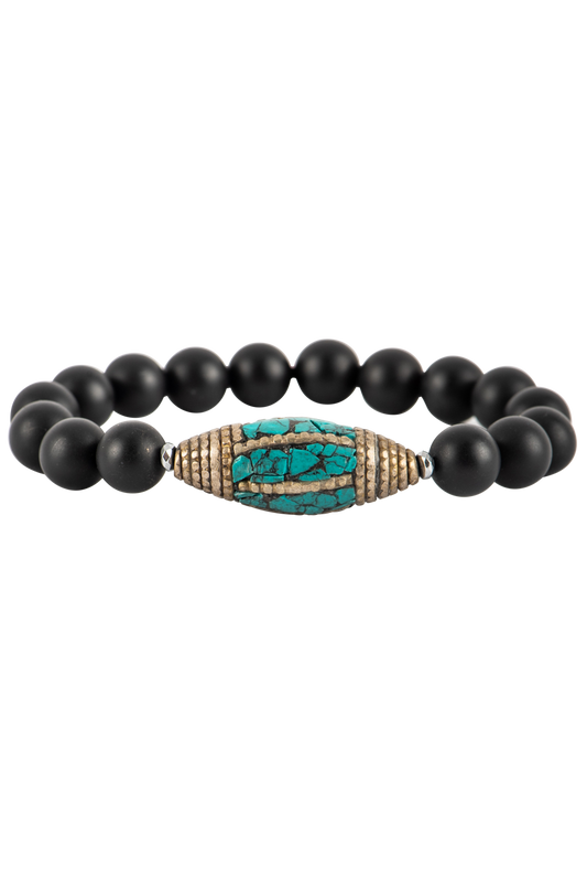 Breathe Deep Onyx & Turquoise Bracelet