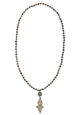 Breathe Deep Beaded Cross Necklace