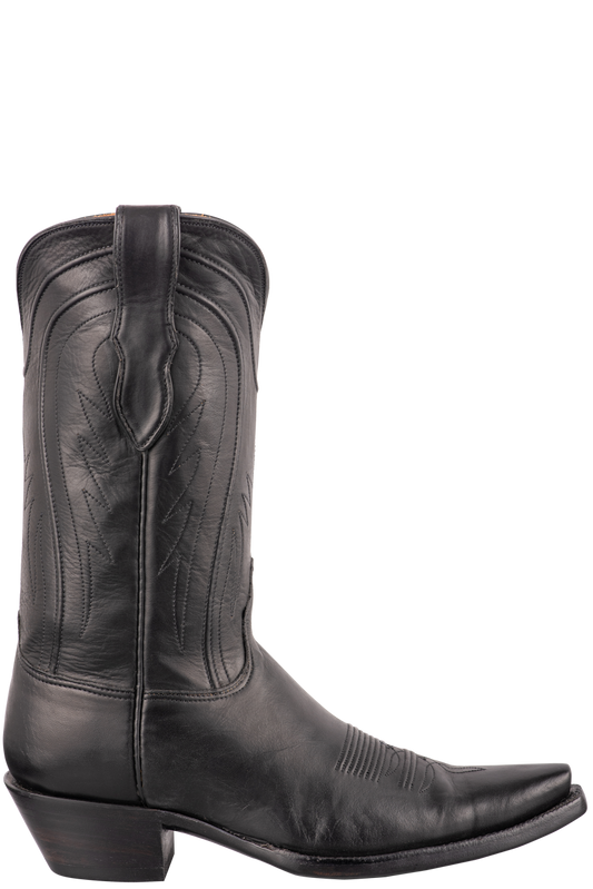 Black Jack Men's Exclusive Ranch Hand Leather Cowboy Boots - Black