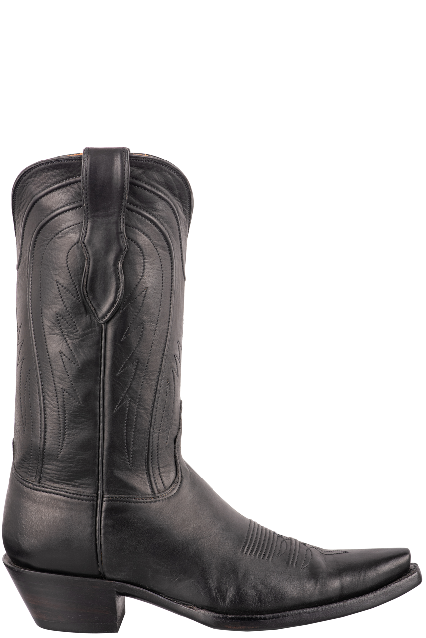 Black Jack Men's Exclusive Ranch Hand Leather Cowboy Boots - Black