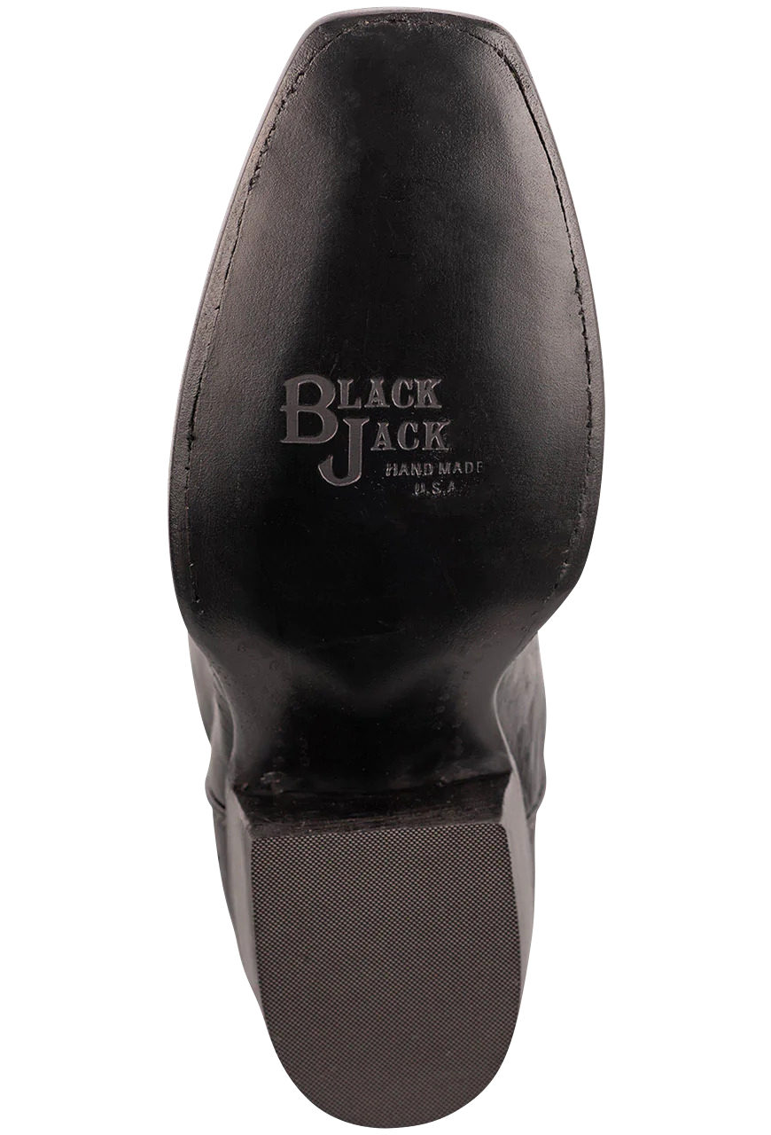 Black Jack Men's Exclusive Smooth Ostrich Cowboy Boots - Black