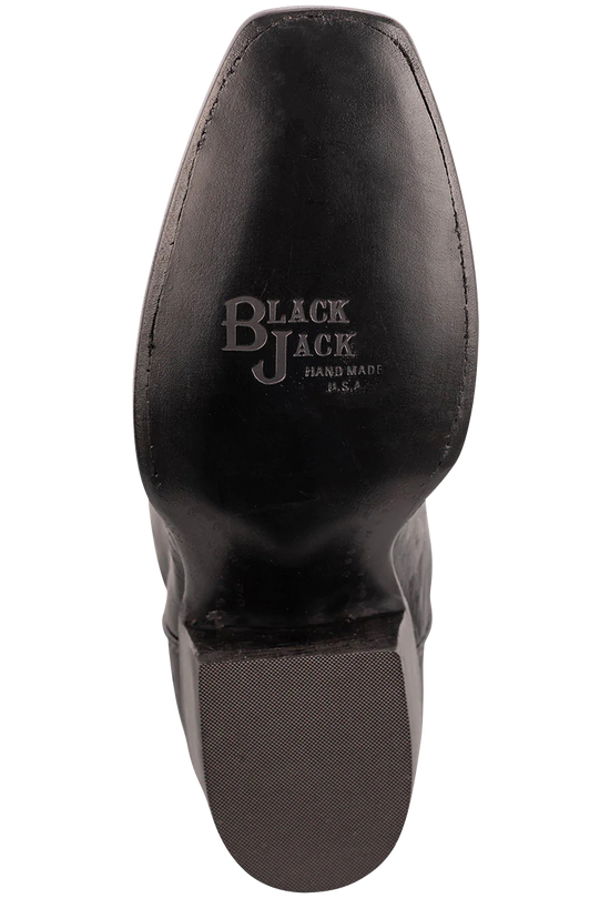 Black Jack Men's Exclusive Smooth Black Ostrich Cowboy Boots Pinto Ranch