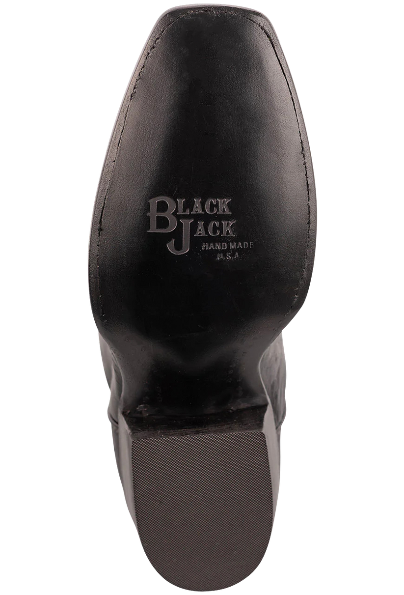 Black Jack Men's Exclusive Smooth Black Ostrich Cowboy Boots Pinto Ranch